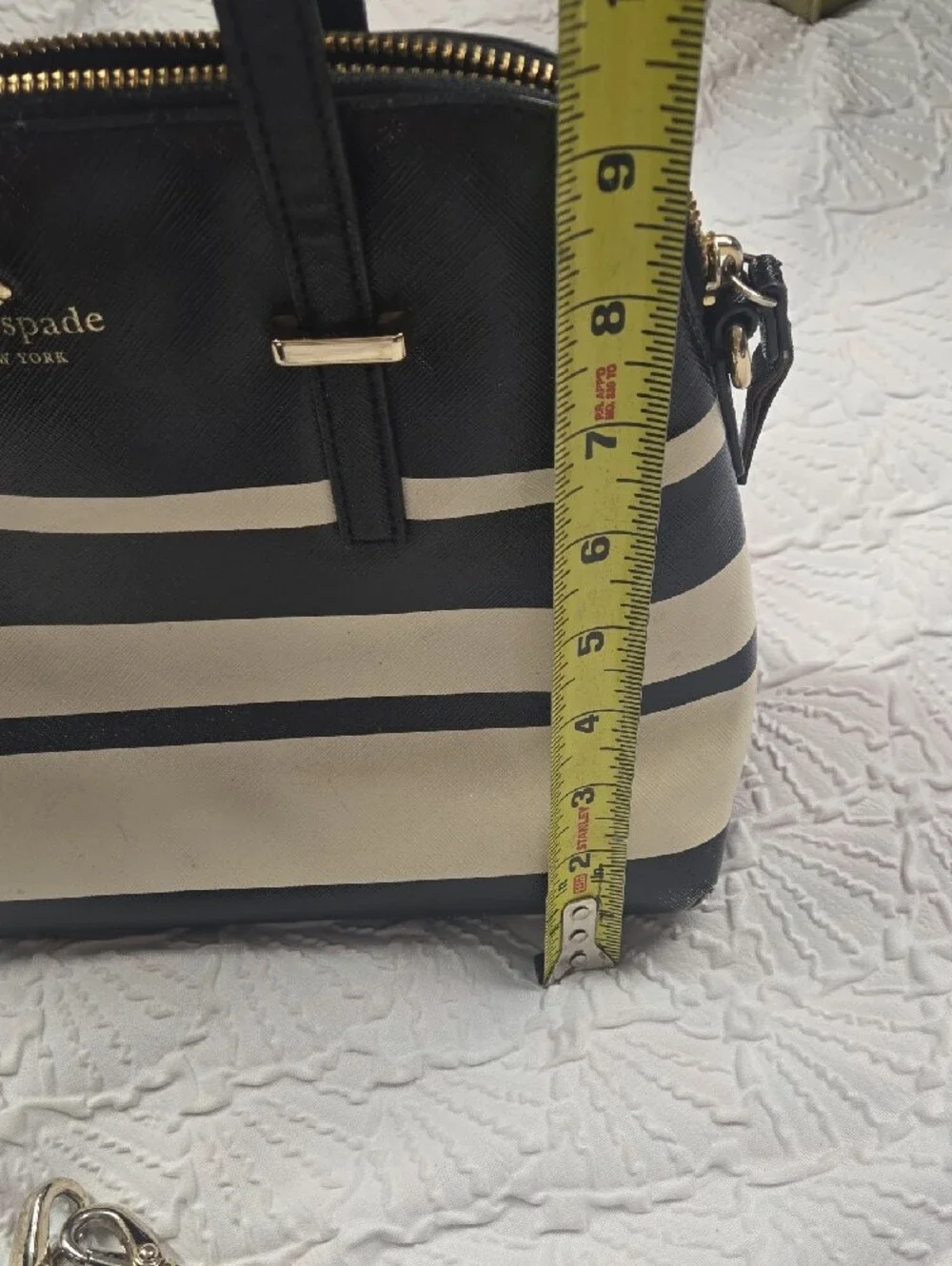 Kate Spade Cedar Street Maise Stripe Domed Satchel With Crossbody Strap